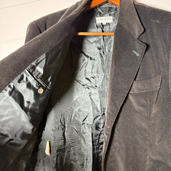 Giorgio Armani Le Collezioni Black Blazer Sportscoat 100% Cotton Size 46 - Picture 9 of 9